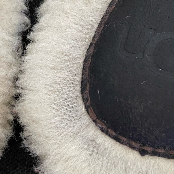 Ugg Mens Brown Leather Sherpa Lounge Slippers- Sz-10 - Picture 13 of 16